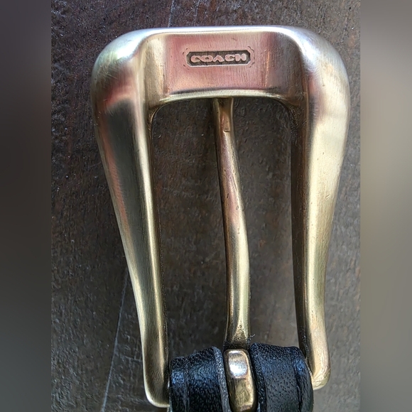 Vintage Coach Glove Tanned Black Leather Belt Made In The USA- Brass Buckle - Picture 7 of 7